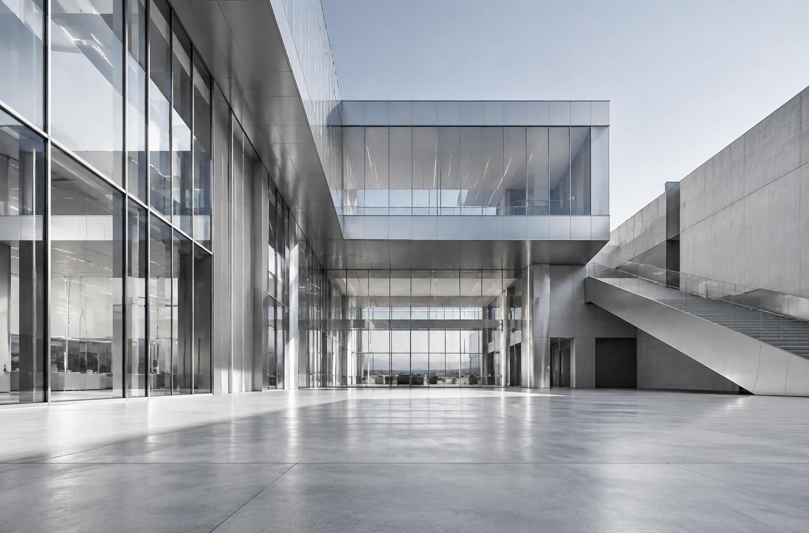 Glas en staal van een modern bedrijfspand
